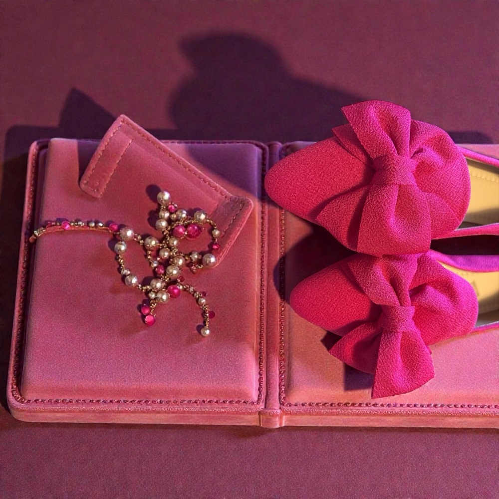 Fun Pink Bow-Tie Ballet Flats - Picture 4 of 4